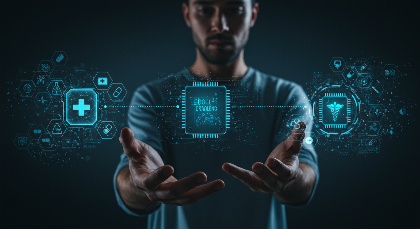 Edge AI in Healthcare - AI concepts with medical imagery