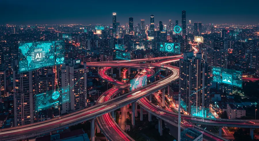Futuristic smart city with edge AI integrated infrastructure